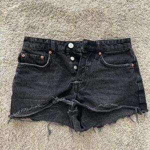 Sz 27 Urban Outfitters High-Waisted Black Denim Shorts